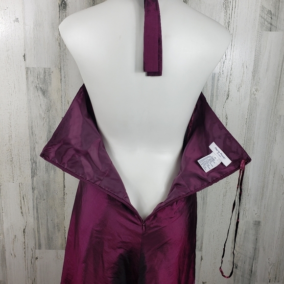 Rena rowan purple halter midi dress women's size 10 - Picture 6 of 13
